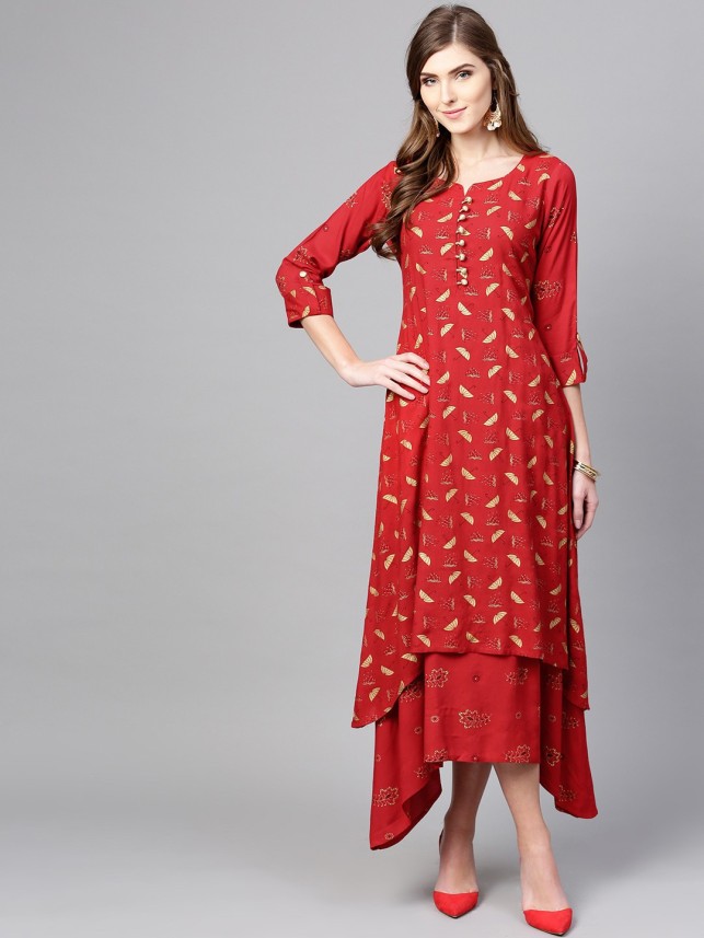 LIBAS Women Ethnic Dress Red Dress ...